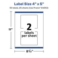 thumbnail image 6 of Avery Matte White Rectangle Labels, 4" x 5", 50 Labels, 6 of 8