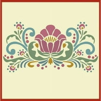 Rosemaling Pattern 23 Stencil - Rose Scandinavian Decorative Folk Painting - The Artful Stencil
