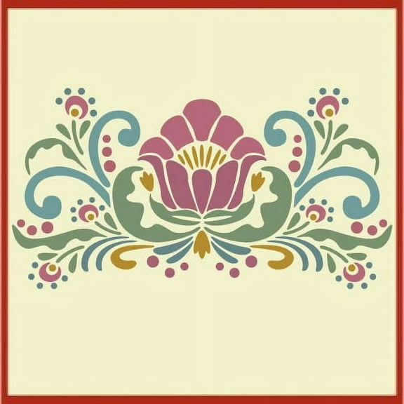 Rosemaling Pattern 23 Stencil - Rose Scandinavian Decorative Folk Painting - The Artful Stencil