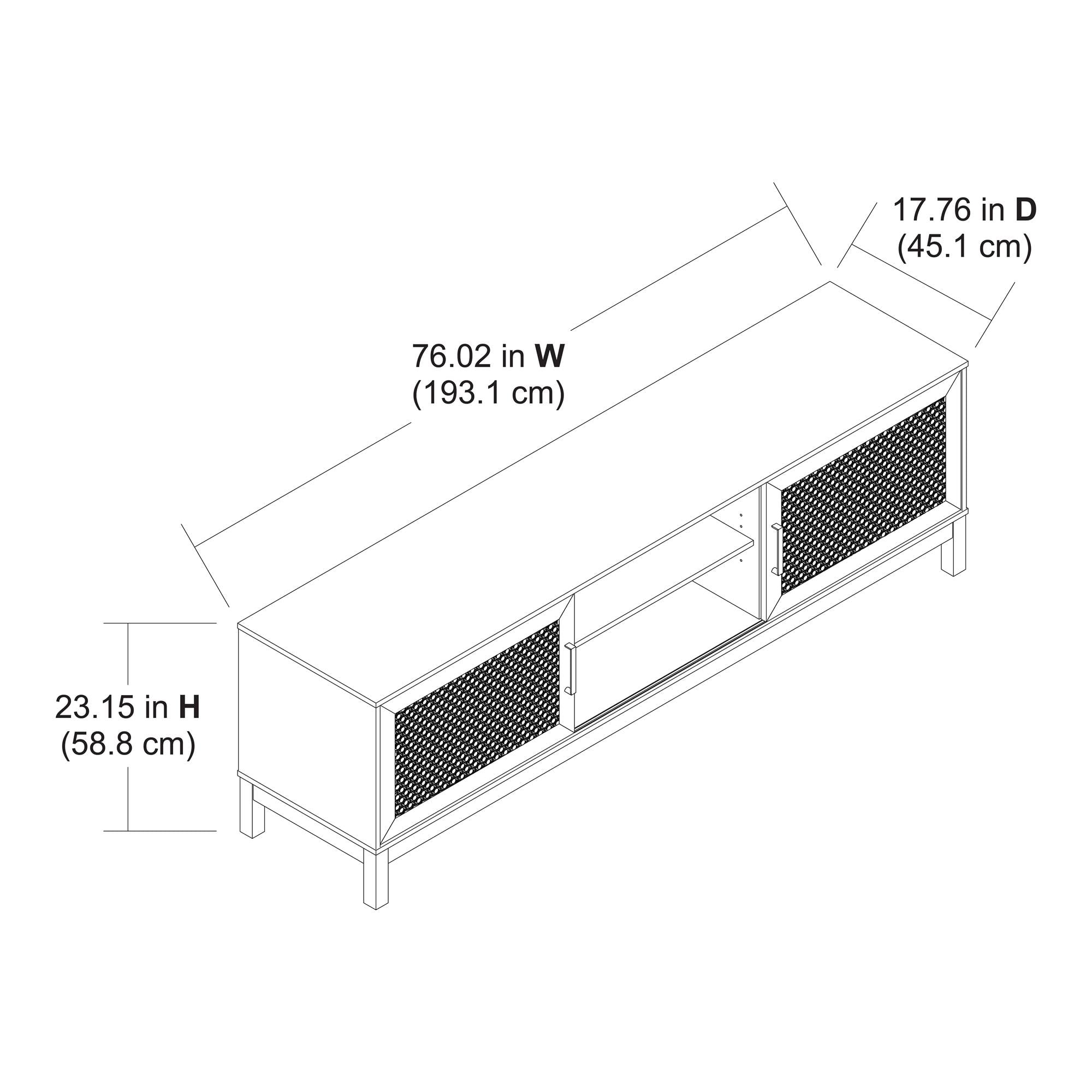 Mainstays Cane TV Stand for TVs up to 85", Spring Pine