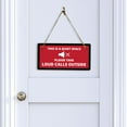 thumbnail image 3 of This is a Quiet Space - Please Take Loud Calls Outside 5x10 Hanging Plus Wall or Door Sign | Cafe Etiquette Signage, 3 of 5