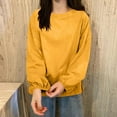 thumbnail image 2 of cfhntfmh Sweatshirt for Women Solid Color Loose Fit Pullover Long Sleeve Crewneck Sweatshirt Women Causal Fall Trendy Clothes, 2 of 3