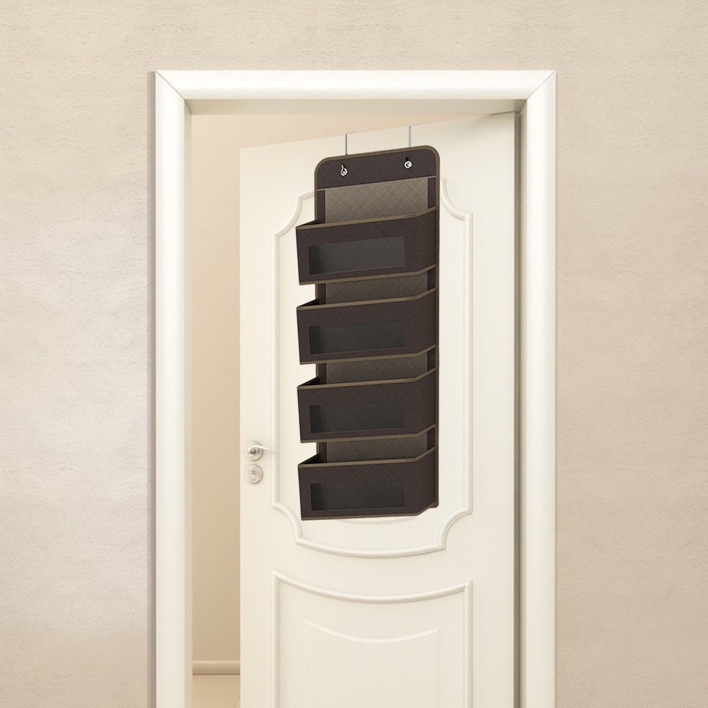 Simcoo Over The Door Storage Organizer 4 Pockets Door Hanging Closet Storage with 2 Hooks for Kitchen,Bedroom,Bathroom… 