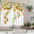 thumbnail image 3 of Sunflower Country Kitchen Curtains Rod Pocket Rustic Yellow Floral Farmhouse Small Cafe Tier Curtains Vintage Wood Barn Retro Window Treatment Drapes Home Decor(27.5W X 39L Inch 2 Panels), 3 of 6