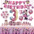thumbnail image 2 of Disney-decoración de fiesta de cumpleaños de Minnie y Mickey Mouse, globo de papel de aluminio para niños y niñas, suministros para eventos, vajilla desechable, 2 of 5