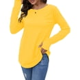 thumbnail image 4 of Solid Color Women Long Sleeve Casual Loose Shirt Tops, 4 of 5