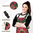 thumbnail image 2 of Christmas Colored Pattern Elegant Texture Apron Set with Oven Mitts Pot Holders Set of 5 Kitchen Stuff Accessories, 2 of 6
