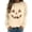Beige, variant on Trendfront Womens Halloween Pumpkin Face Sweatshirts Crewneck Long Sleeve Rhinestone Graphic Jack O Lantern Design Casual Fall Pullover Tops