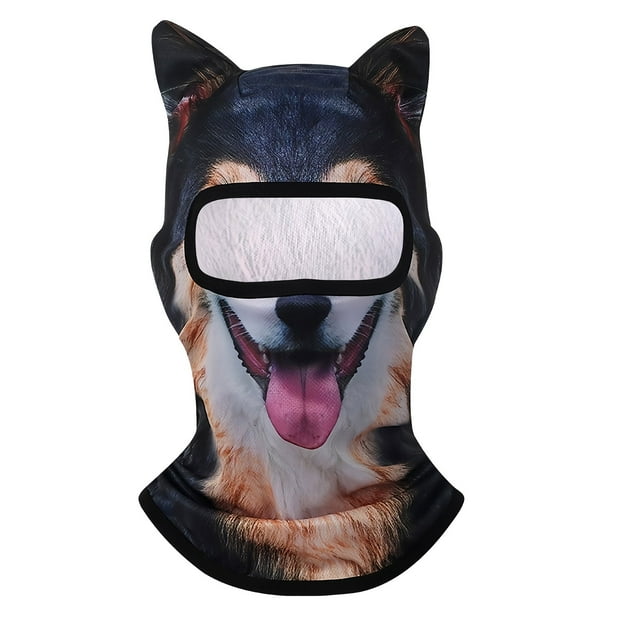 Cagoule de Ski 3D pour Chat avec Oreilles Design Animal Mignon pour Festivals de Musique Raves Ski Planche à Neige Fêtes d'Halloween Activités Extérieures Accessoires de Costume de Sports d'Hiver