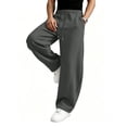 thumbnail image 4 of Mens Baggy Sweatpants Loose Fit Wide Leg Elastic Waist Sweat Pants Open Bottom Athletic Pockets Jogging Pants, 4 of 5