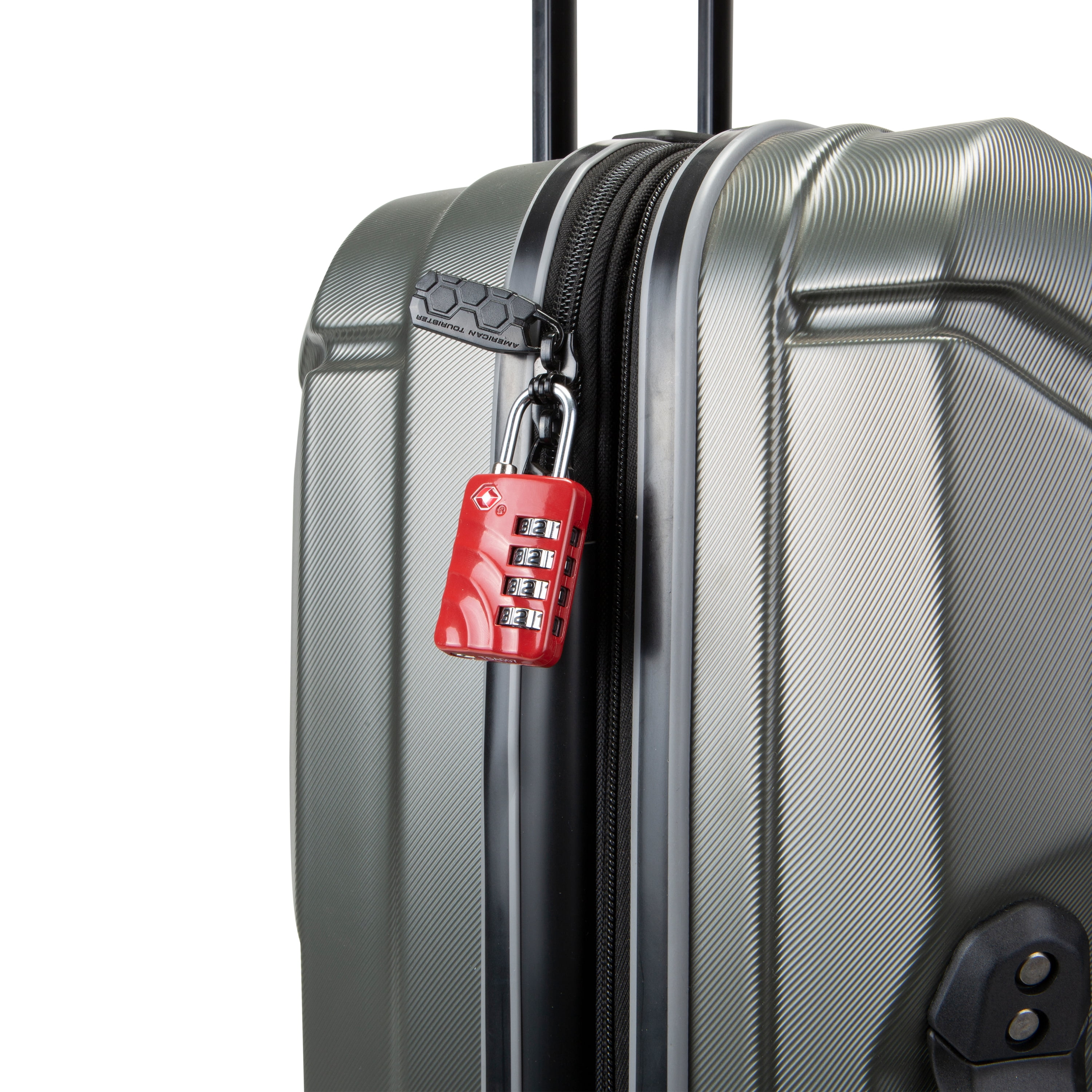 (2 pack) Protégé 4 Dial Alloy Combination Travel Luggage Lock, TSA Approved, Red