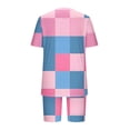 thumbnail image 4 of Tracksuit for Women Plus Size Women’s Color Block 2‑piece Loungewear Set Oversized T-Shirt Tops & Stretchy Biker Shorts, Summer Casual Home Wear Outfit 3XL, 4 of 5