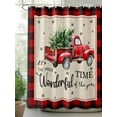 thumbnail image 2 of Christmas Red Truck Standard Shower Curtain Set, Waterproof Shower Curtains for Bathroom, Buffalo Plaid Xmas Tree Snowflakes Washable Fabric Cloth Bath Curtain for Bathtub with Hooks 72x72 Inches, 2 of 6