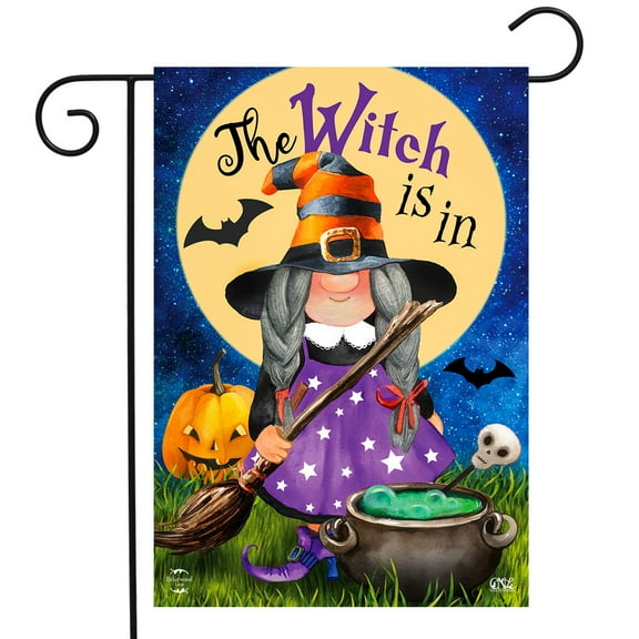Briarwood Lane The Witch Is In Halloween Garden Flag
