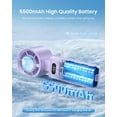 thumbnail image 3 of Handheld Portable Fan with Ice Cooler, Rechargeable Personal Fan, Super Mini Yet Powerful  - Gray/Purple, 3 of 8