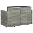 thumbnail image 3 of vidaXL 2-Seater Garden Sofa with Cushions Grey Poly Rattan, 3 of 5