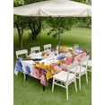 thumbnail image 4 of Outdoor Tablecloth with Umbrella Hole for Patio/Picnic/Party/Camping, Hummingbirds Waterproof Table Cloth Rectangle Table Cover Washable, Spring Summer Watercolor Flowers Plant (54"x 80"), 4 of 8