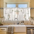 thumbnail image 2 of Yayeee Kitchen Curtains Tier Set of 2 Light Filtering 57"x24" Over Sink Window Panels, Beige Rabbits and Carrots, 2 of 7