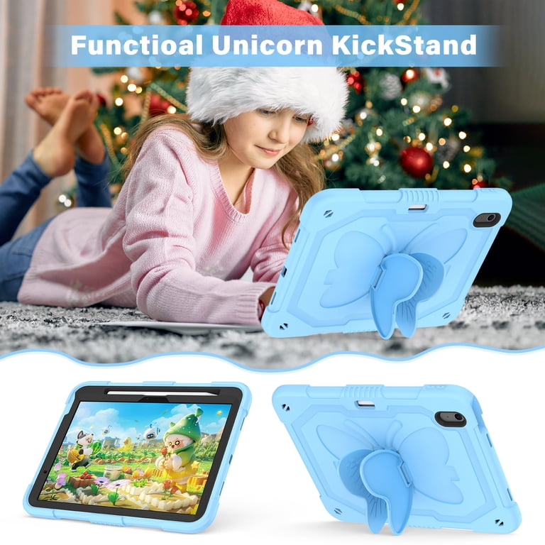 Butterfly Kids Case For IPad Air 13" & IPad Pro 12.9/13" - Pink EVA Foam Shockproof Cover With Stand