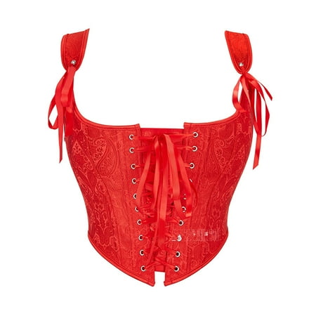 MuZeFu Corset Tops for Women Renaissance Womens Lace Up Corset Lingerie Bodyshaper Sexy Top