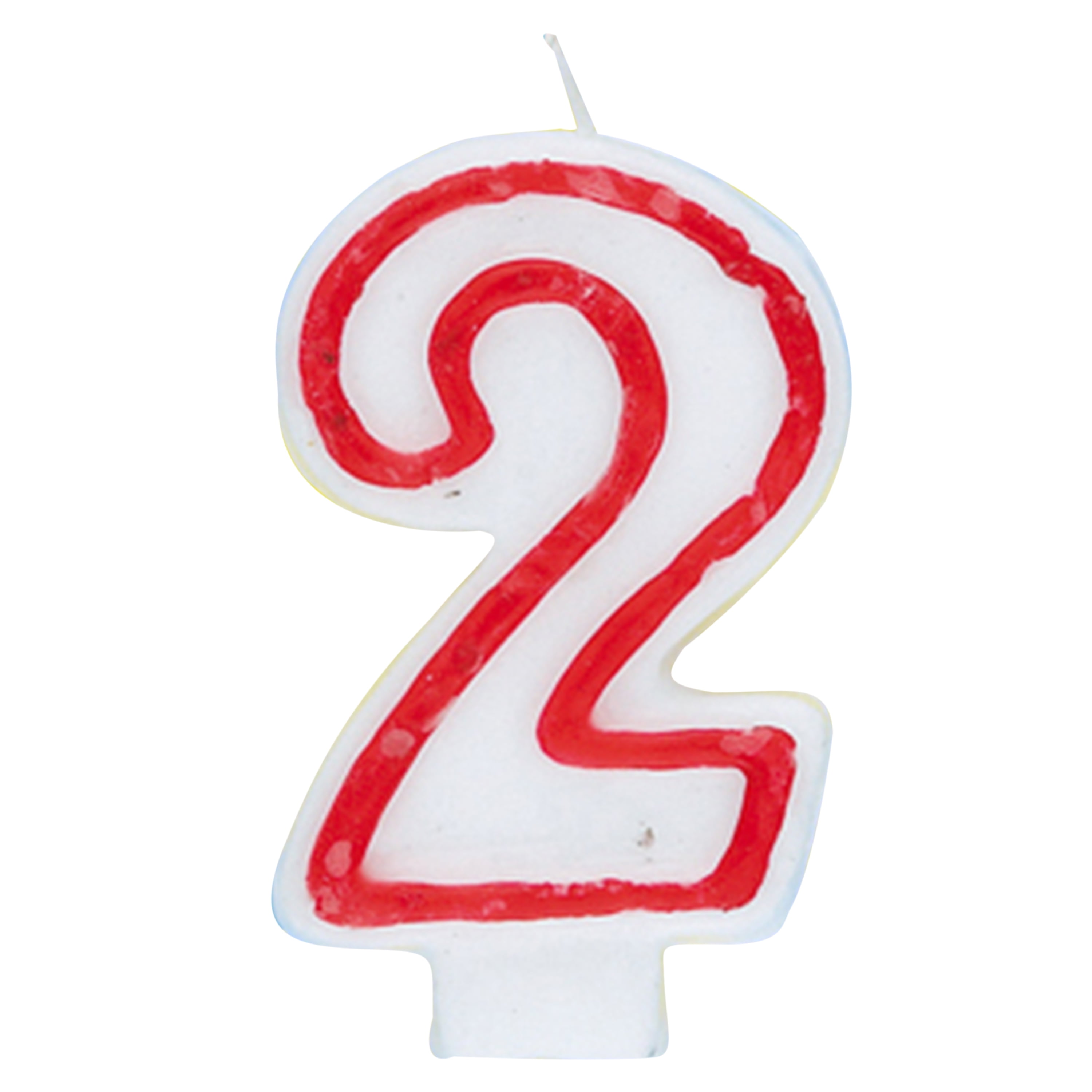 Unique Industries Number 2 Shaped White Birthday Candle, 2.75