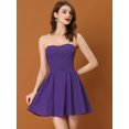 thumbnail image 2 of Disfraz de navidad Fiesde las mujeres sin tirantes con cremalleexpuessólido mini vestido de tubo acampanado PúrpuXL, 2 of 6
