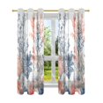 thumbnail image 7 of Yayeee Window Curtains Light Filtering 63"x52" Grommet Panel Pair Home Living Room Decor, White Sea Plants, 7 of 7