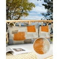 thumbnail image 3 of Modern Orange Grey Khaki Patchwork Outdoor Pillow Covers Set of 2,Decorative Waterproof Throw Pillow Case,Abstract Geometric Graffiti Cotton Linen Soft Cozy Cushion Pillowcases, 3 of 7