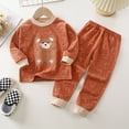thumbnail image 2 of HFHAPW Toddler Baby Girl Boy Outfit Crewneck Long Sleeve Shirt Pullover Tops and Pants 2 Piece Clothes Set Fall Winter, 2 of 4