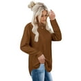 thumbnail image 3 of Maskion Sweatshirts for Women Crewneck Long Sleeve Shirts Tunic Tops for Leggings,L Caramel, 3 of 4