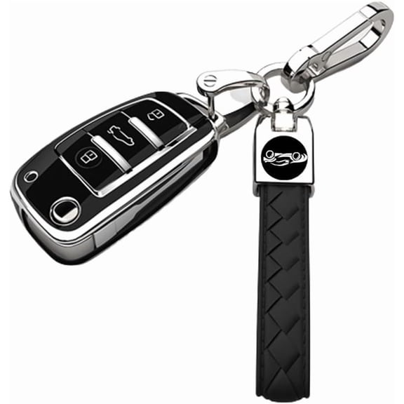 Key Fob Cover Compatible with Fit for Audi A3 A4 A6 RS3 S1 S3 Q3 Q5 Q7 TT, Keychain, Soft TPU, 360 Protection, Key Case, Remote Key Holder, Keychain Case Holder Protector,Black