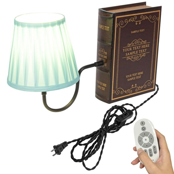 Kiven Dimmable Table Lamp, 1-Light Classic Bookshelf Lamp with Remote Control and Green Fabric Lampshade, Farmhouse Decorative Bookend, Plug in Book Lamp for Home Decor Office Bedside Bookcase TD0619