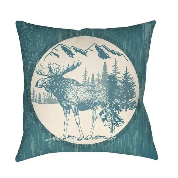 Artistic Weavers Lodge Cabin Moose Pillow Poly Filled 20' x 20'