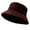 Burgundy, variant on Women Plush Fluffy Bucket Hat Warm Lining Winter Faux Fur Cozy Wide Brim Winter
