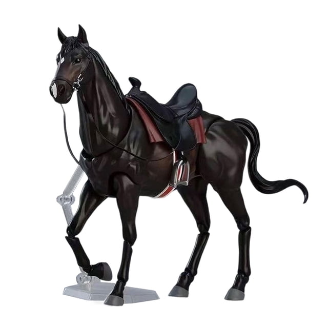 Figura de caballo modelo caballo estatuilla decoración del hogar colección muñeca juguetes regalos adorno negro