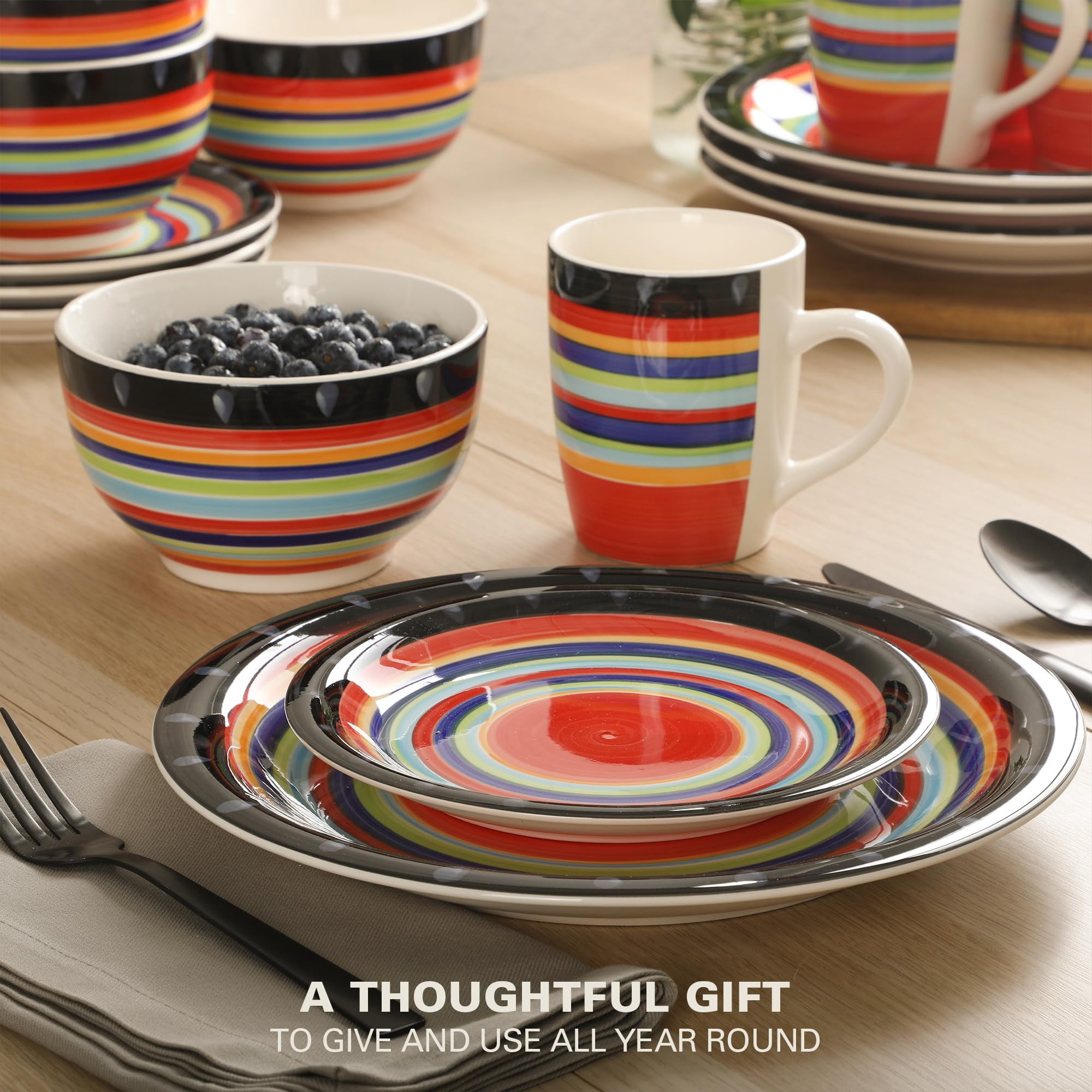 12-Piece Stoneware Dinnerware Set for 4, Cream Round Plates and Bowls, Modern Matte Finish, Microwave and Dishwasher Safe