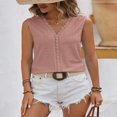 thumbnail image 5 of Gibobby Chaleco sin mangas con cuello en V y encaje con agujeros de color sólido para mujer a la moda de verano(A,XG), 5 of 5