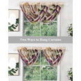 thumbnail image 5 of Waterfall Valances for Windows, Vintage Watercolor Wine Kitchen Sheer Valance Curtains, Farmhouse Cask Grapes Country Rod Pocket Elegant Swag Valances for Living Room Bedroom, 47.2"x38.5", 2 Panel, 5 of 8
