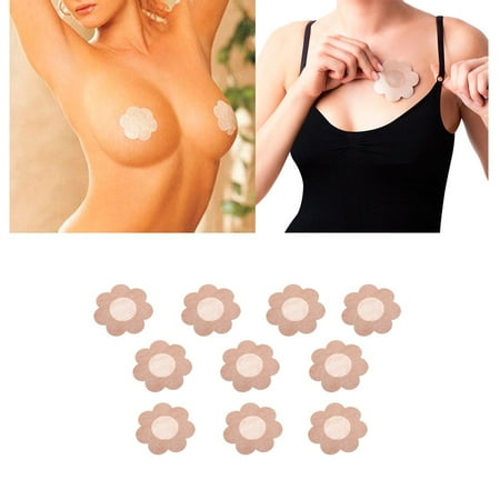 - 10 X Breast Nipple Cover Petal Self Adhesive Bra Pasties Flower Shape Nude 3