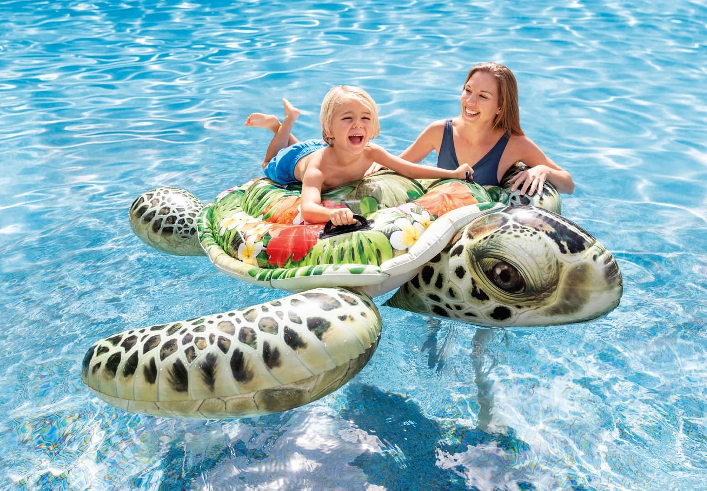 (2 pack) Intex Sea Turtle Ride-On Pool Float with Realistic Design