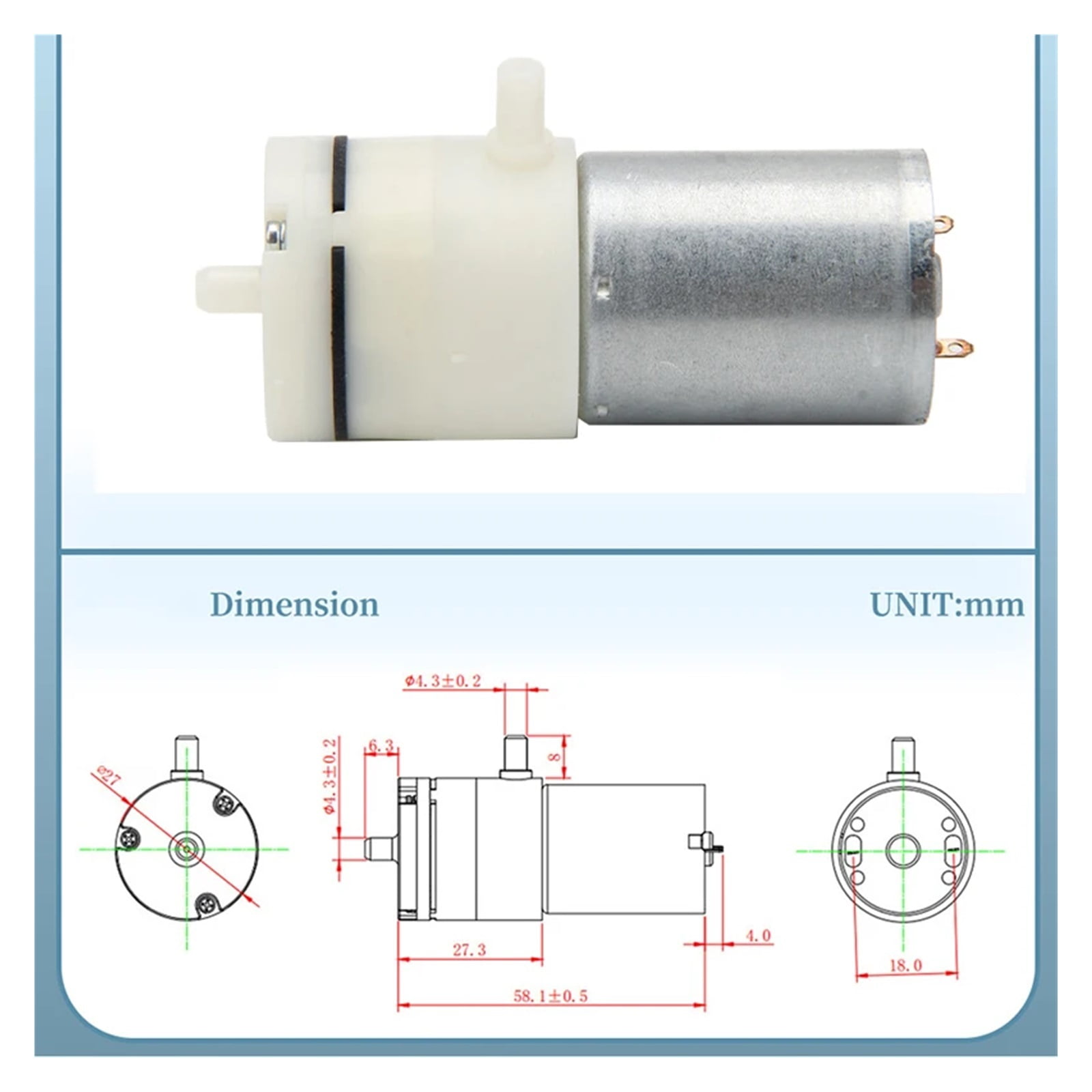 3.7V 6V 12V Small Mini 370 Motor Diaphragm Air Pump Vacuum Pump Negative Pressure Suction Pump DIY Breast Pump Inflator Aquarium ,Easy to Use - 1_DC 4.5V
