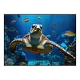 thumbnail image 4 of Underwater tropical sea turtle, underwater marine life painting, seabed scenery poster print for living room home decor art, 4 of 10