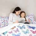 thumbnail image 5 of Manfei Rainbow Butterfly Queen Comforter Set 3 Pieces, Cute Wildlife Bedding Sets, Cartoon Animal Theme Bedding Comforter Set, Super Cozy Room Decor, 5 of 8