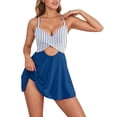 thumbnail image 3 of Daznico V Neck Tankini Monokini Swimsuit with Front Design High Waist Full Coverage Bathing Suit for Women, 3 of 6