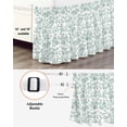 thumbnail image 3 of Spring Flower Wrap Around Bed Skirts for Queen Bed 16" Drop,Bed Skirt with Adjustable Elastic Belt Dust Ruffle Bed Valance for Bedroom Hotel Vintage Farmhouse Turquoise Boho Leaf Bed Frame Cover, 3 of 7