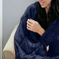 thumbnail image 2 of Quilted Microfiber 17-Pound Weighted Throw Blanket, Navy Blue, 60" x 80", 2 of 4