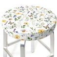 thumbnail image 3 of Lsque Watercolor Wildflower 2 Pattern Round Bar chair cushion covers Velvet Fabric Premium Comfort Protects from Scratches and Stains for 14-17 Inch Chair-14 inch, 3 of 7