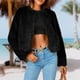 thumbnail image 3 of Chaqueta recortada para mujer Color sólido Estilo casual Traje de vacaciones de gran tamaño en forma de H, 3 of 8