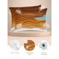 thumbnail image 2 of Orange Ombre Stripes Pillow Cases Standard Size Set of 2, Smooth Satin Pillowcase for Hair and Skin, Farmhouse Retro Abstract Waves Art Decorative Cooling Bed Pillow Covers with Zipper, 20x26 Inches, 2 of 5
