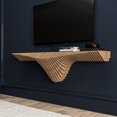 thumbnail image 4 of Batamex Parametric 50" Floating Shelf Modern Geometric 3D Wavy Wooden Wall Piece, 4 of 5